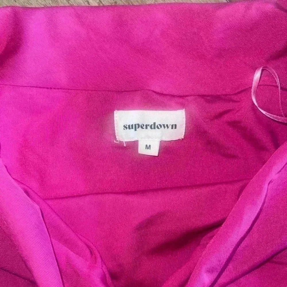 Superdown Tiffani Ruched Midi Skirt in Fuchsia - Picture 2 of 3
